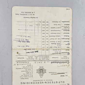 Controlekaart (no. 3488) voor S. Saes, Bakkerstraat 15 Eindhoven' (voor de elfstedentocht van 1942)