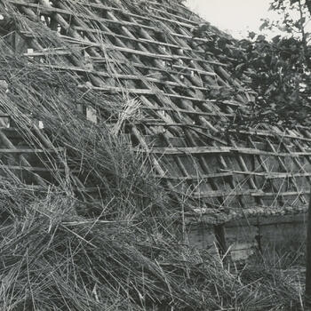 Afbraak van een boerderij, Giethoorn, 1957