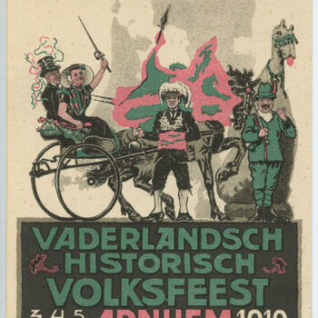 Ansichtkaart van affiche Vaderlandsch Historisch Volksfeest, 1919