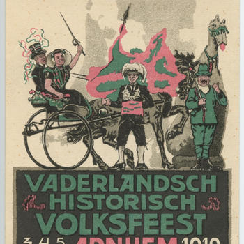 Ansichtkaart van affiche Vaderlandsch Historisch Volksfeest, 1919