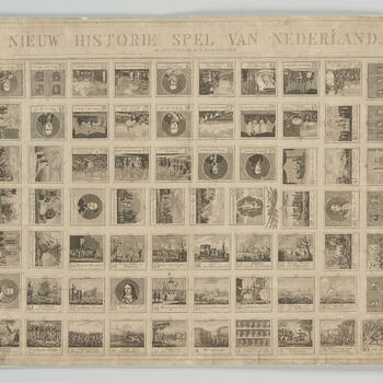 Bordspel 'Nieuw Historie Spel van Nederland', Amsterdam, circa 1821