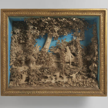 Bavelaar met de jacht in een boslandschap met edelherten, Cornelis Bavelaar de Oude (toegeschreven), 1800–1830