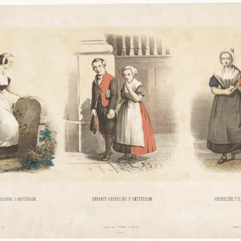 Vier weeskinderen uit Amsterdam en Haarlem, circa 1850