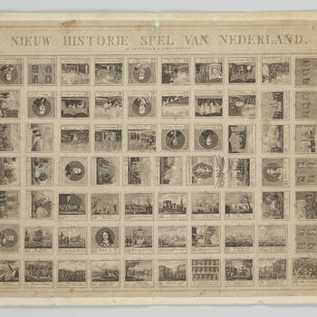 Bordspel 'Nieuw Historie Spel van Nederland', Amsterdam, circa 1821