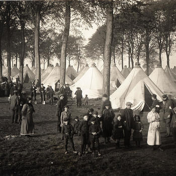 Tentenkamp met Belgische vluchtelingen, 1914