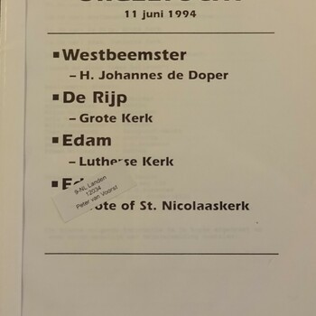Orgeltocht 11 juni 1994