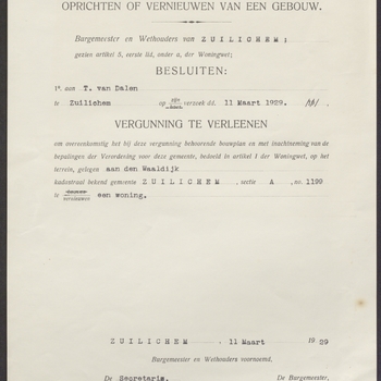 Zuilichem, Waaldijk 123a; Verbouw woning, 11-03-1929