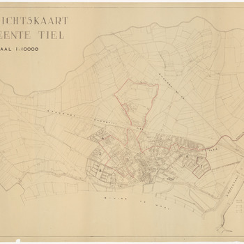Een overzichtskaart van de gemeente Tiel , 1956