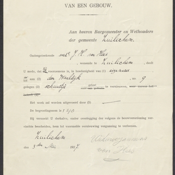 Zuilichem, Waaldijk 9; Verbouw schuur, 05-05-1927