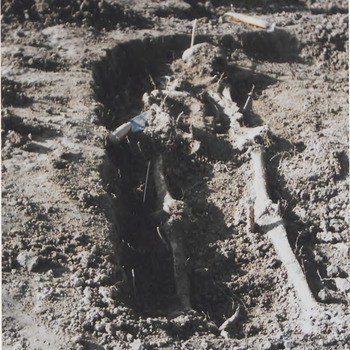 Opgraving grafveld, bij aanleg begraafplaats, Blatemsedijk.