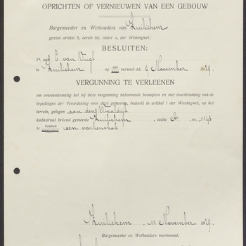 Zuilichem, Waaldijk 33; Bouw schuur, 11-11-1929