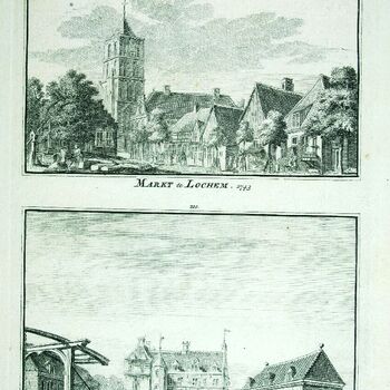 Markt te Lochem. 1743
't Huis Amssen bij Lochem. 1743