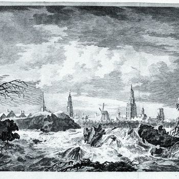 Dijkbreuk bij het Hoendernest Even buiten Zutphen 1784
