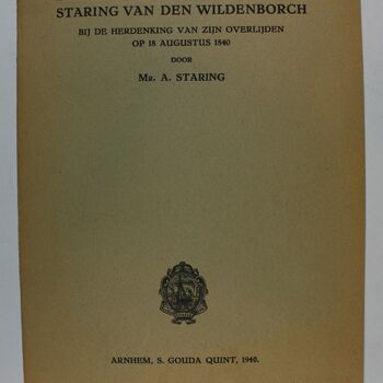 De portretten van den dichter Staring van den Wildenborch : bij de herdenking van zijn overlijden op 18 Augustus 1840 / door Mr. A. Staring