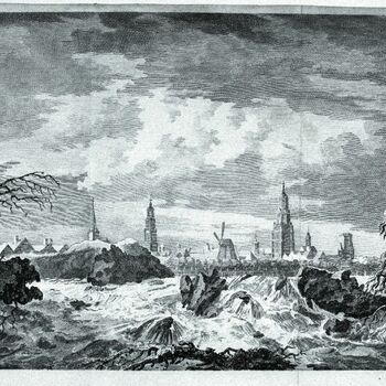 Dykbreuk by het Hoendernest Even buiten Zutphen 1784