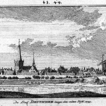 De Stad Deutichem langs den Ouden IJssel. 1743.