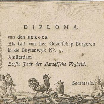 Diploma uit de Bataafse republiek 1795