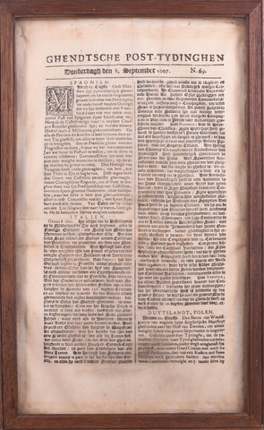 Ghendtsche Post-Tydinghen, 8 september 1667 nr. 69