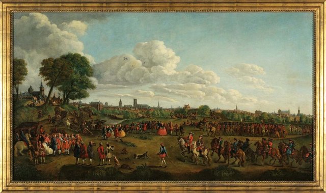Lodewijk XV schouwt de Franse troepen voor Gent