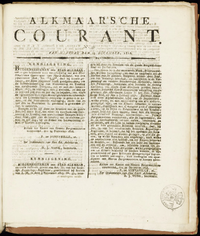 Alkmaarsche Courant 1816-12-23