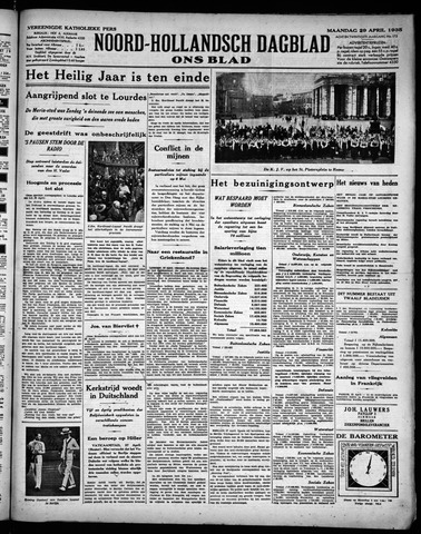 Noord-Hollandsch Dagblad : ons blad 1935-04-29