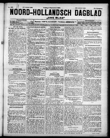 Noord-Hollandsch Dagblad : ons blad 1927-09-02