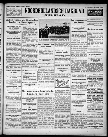 Noord-Hollandsch Dagblad : ons blad 1939-05-17
