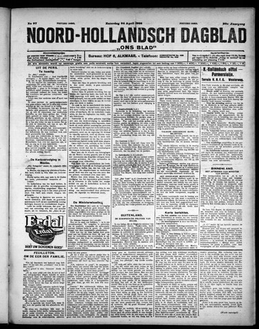 Noord-Hollandsch Dagblad : ons blad 1926-04-24