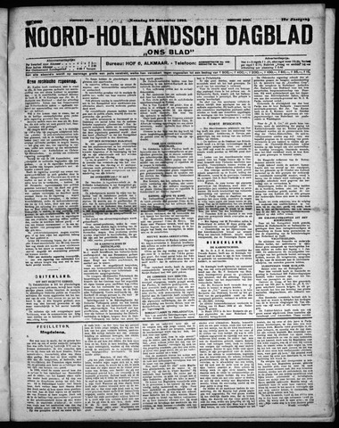 Noord-Hollandsch Dagblad : ons blad 1923-11-26