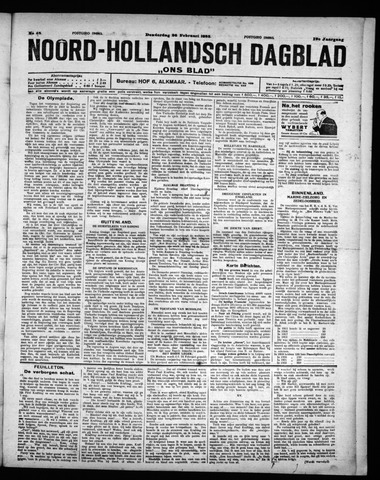 Noord-Hollandsch Dagblad : ons blad 1925-02-26