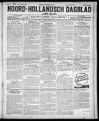 Noord-Hollandsch Dagblad : ons blad 1927-02-25