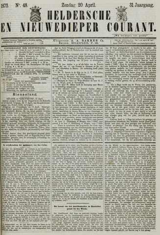Heldersche en Nieuwedieper Courant 1873-04-20