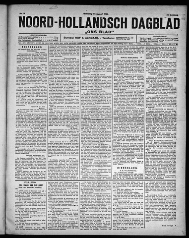 Noord-Hollandsch Dagblad : ons blad 1923-01-24