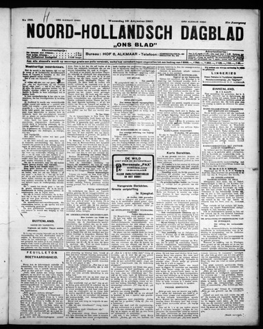 Noord-Hollandsch Dagblad : ons blad 1927-08-10