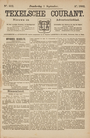 Texelsche Courant 1892-09-01