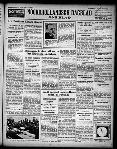 Noord-Hollandsch Dagblad : ons blad 1938-10-06