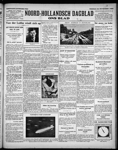 Noord-Hollandsch Dagblad : ons blad 1933-11-24