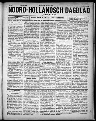 Noord-Hollandsch Dagblad : ons blad 1924-01-14