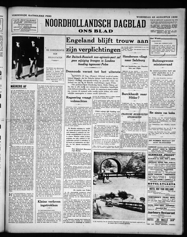 Noord-Hollandsch Dagblad : ons blad 1939-08-23