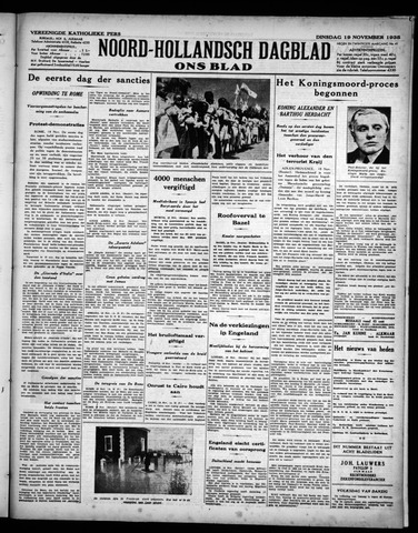 Noord-Hollandsch Dagblad : ons blad 1935-11-19