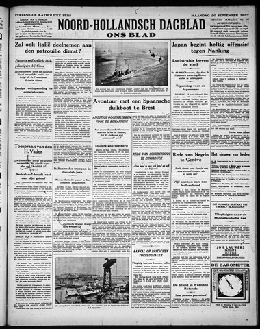Noord-Hollandsch Dagblad : ons blad 1937-09-20