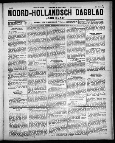 Noord-Hollandsch Dagblad : ons blad 1929-04-16
