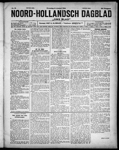 Noord-Hollandsch Dagblad : ons blad 1924-01-16