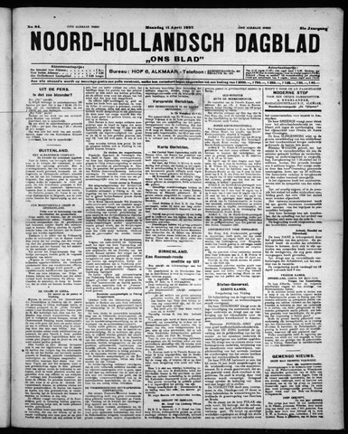 Noord-Hollandsch Dagblad : ons blad 1927-04-11
