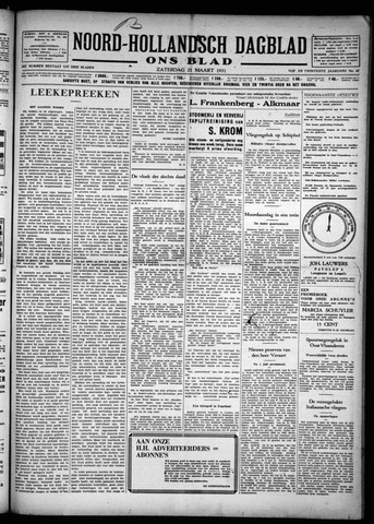 Noord-Hollandsch Dagblad : ons blad 1931-03-21
