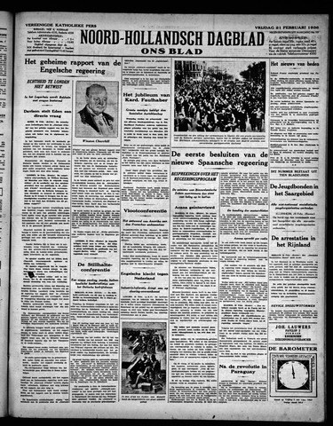 Noord-Hollandsch Dagblad : ons blad 1936-02-21