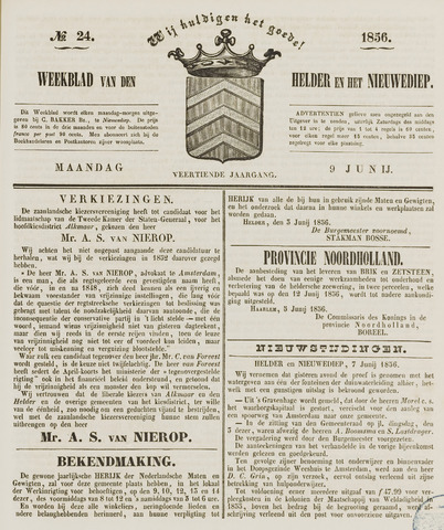 Weekblad van Den Helder en het Nieuwediep 1856-06-09