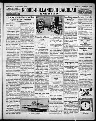 Noord-Hollandsch Dagblad : ons blad 1937-10-01