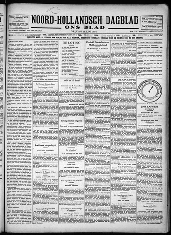 Noord-Hollandsch Dagblad : ons blad 1931-06-26