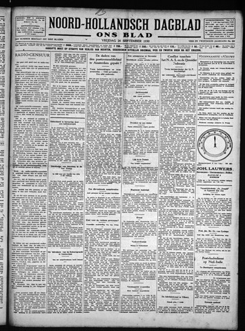 Noord-Hollandsch Dagblad : ons blad 1930-09-26